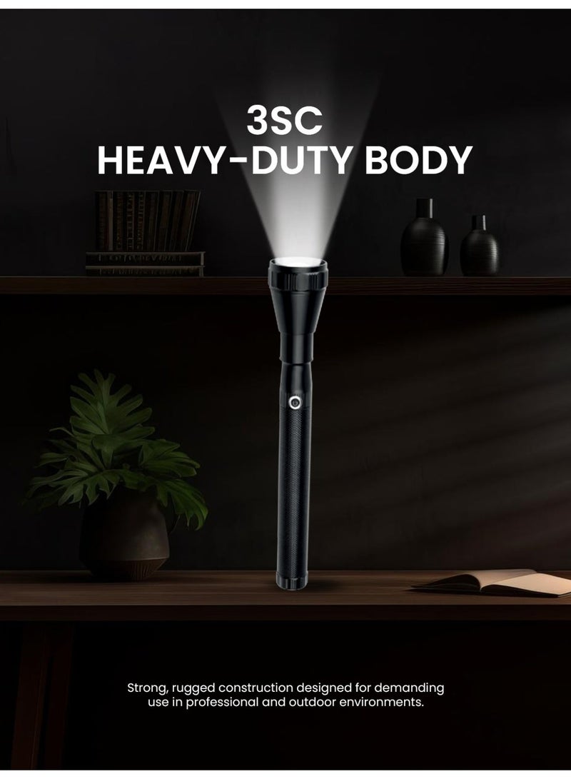 أوجيرا كشاف LED قابل لإعادة الشحن | كشاف تكتيكي فائق السطوع | سطوع عالي | بطارية 3SC طويلة العمر | صغير ومتين | كشاف جيب مقاوم للماء | مثالي للتخييم والمشي وحالات الطوارئ | ضمان سنتين | OG1010SL | أسود - Image 3